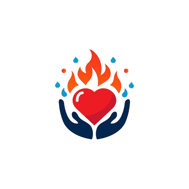 Elemento de diseño del logotipo Love Fire