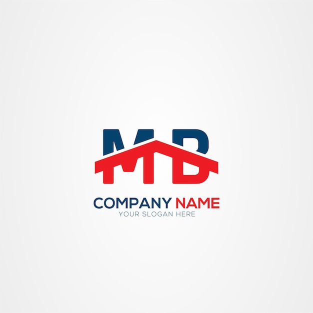 Elemento de diseño del logotipo de MB o BM Creative Modern Letters