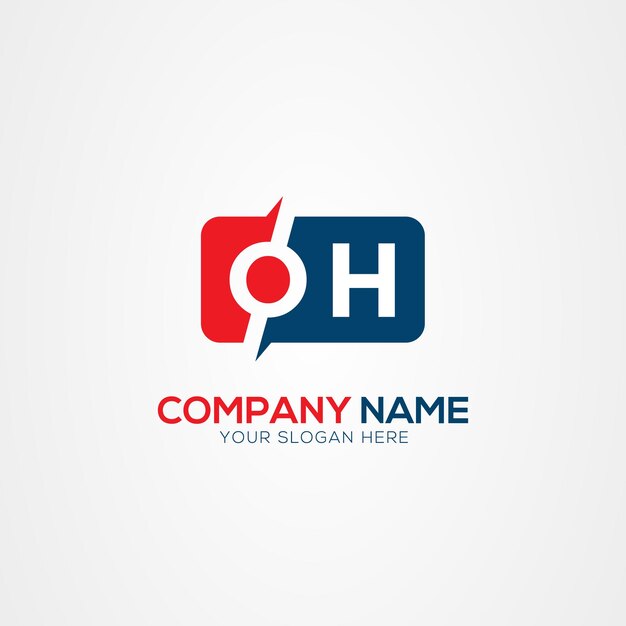 Elemento de diseño del logotipo de OH o HO Creative Modern Letters