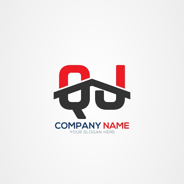 Elemento de diseño del logotipo de QJ o JQ Creative Modern Letters