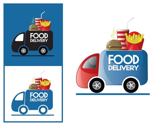 Elemento de diseño de logotipo Servicio de entrega de comida rápida