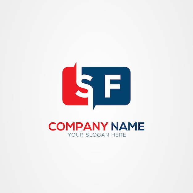 Elemento de diseño del logotipo de SF o FS Creative Modern Letters