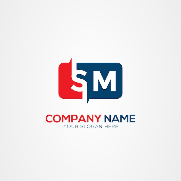 Elemento de diseño del logotipo SM o MS Creative Modern Letters