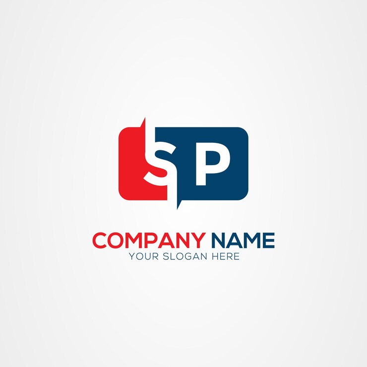 Vector elemento de diseño del logotipo de sp o ps creative modern letters