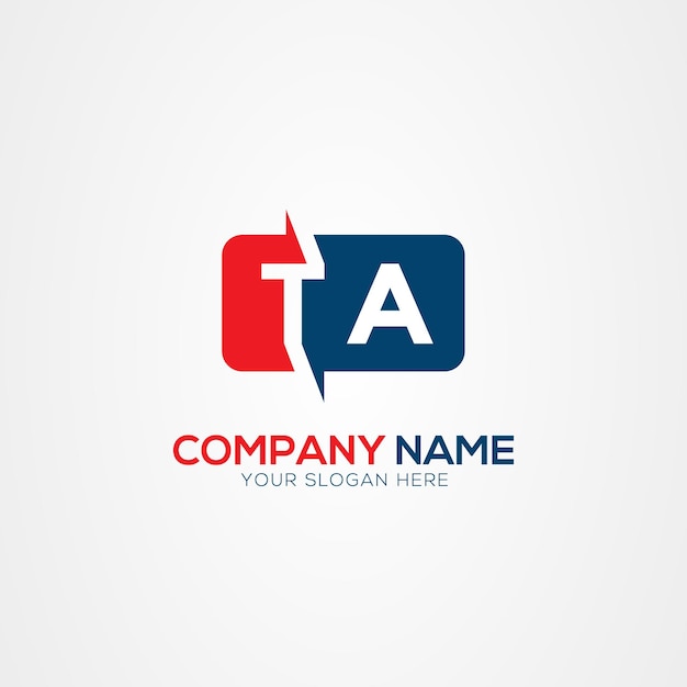 Elemento de diseño del logotipo TA o AT Creative Modern Letters