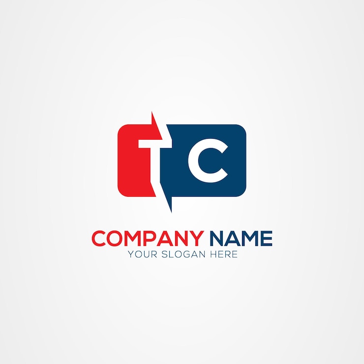 Vector elemento de diseño del logotipo tc o ct creative modern letters