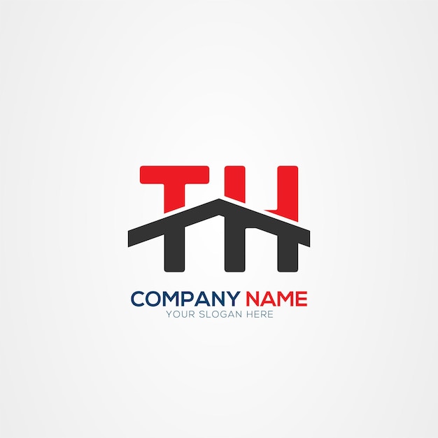 Elemento de diseño del logotipo de TH o HT Creative Modern Letters