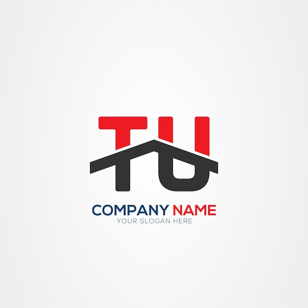 Elemento de diseño del logotipo de TU o UT Creative Modern Letters