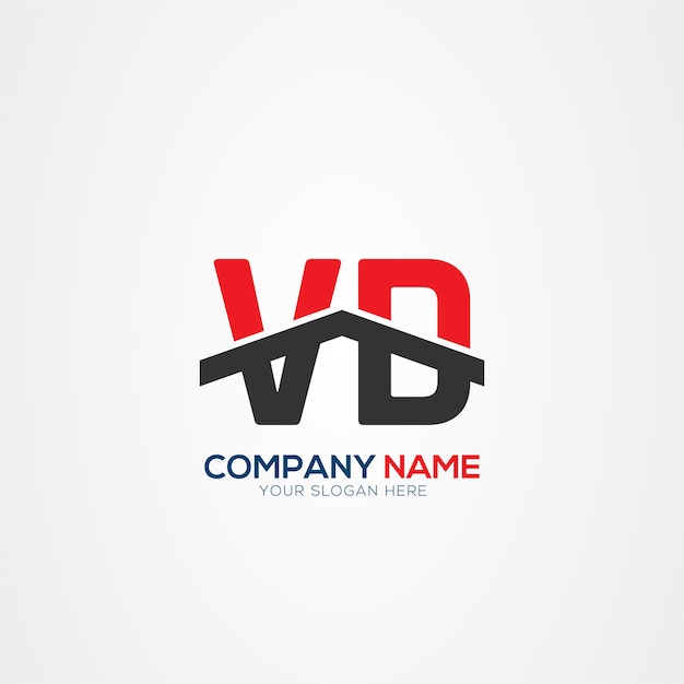 Elemento de diseño del logotipo de VD o DV Creative Modern Letters