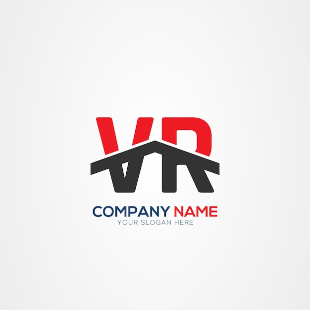 Elemento de diseño de logotipo de VR o RV Creative Modern Letters