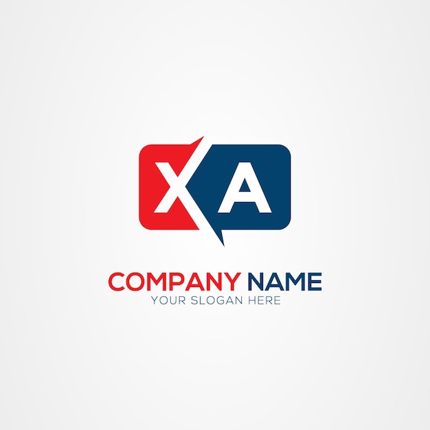 Elemento de diseño del logotipo XA o AX Creative Modern Letters