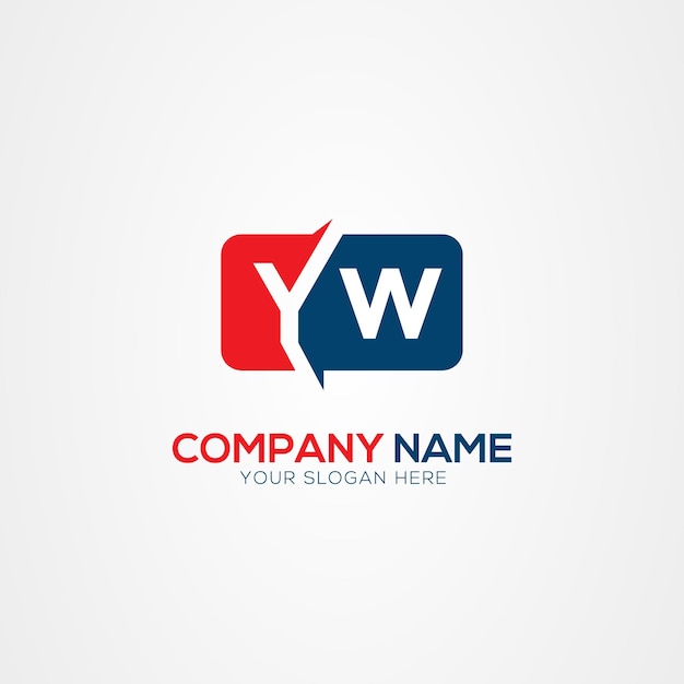 Elemento de diseño del logotipo YW o WY Creative Modern Letters