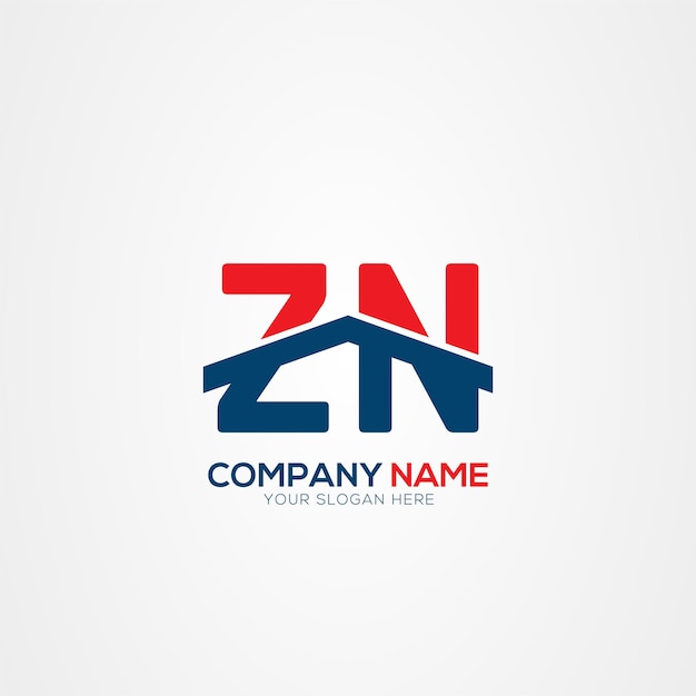 Elemento de diseño del logotipo ZN o NZ Creative Modern Letters
