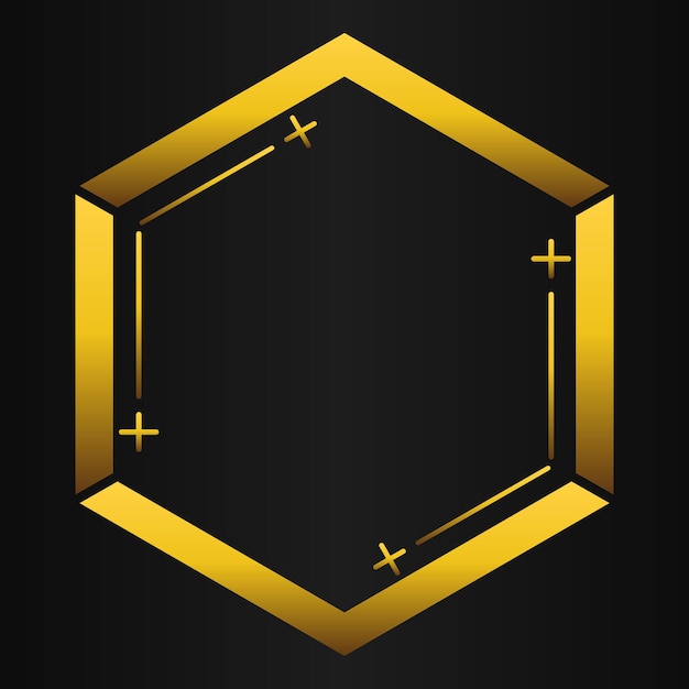 elemento de diseño de lujo de hexágono dorado
