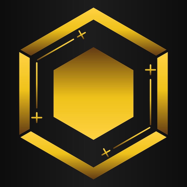 elemento de diseño de lujo de hexágono dorado