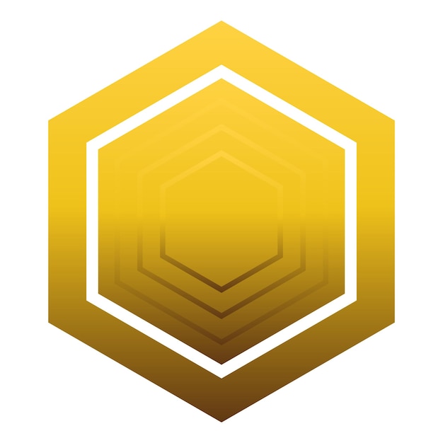 elemento de diseño de lujo de hexágono dorado
