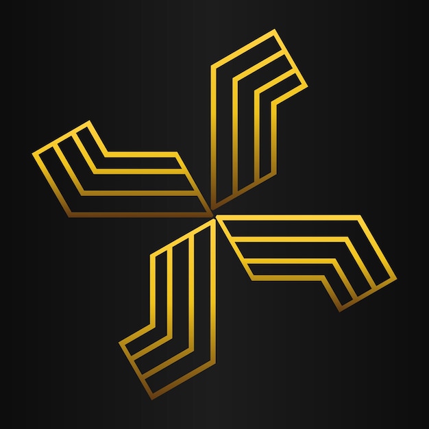elemento de diseño de lujo de hexágono dorado