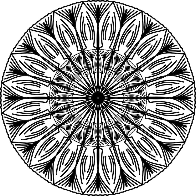 Elemento de diseño de mandala abstracto Página de libro para colorear Patrón redondo decorativo