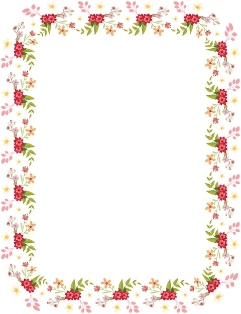 elemento de diseño de marco floral decorativo ilustración digital