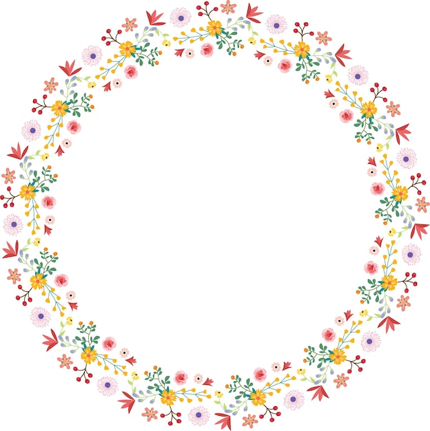 elemento de diseño de marco floral decorativo ilustración digital