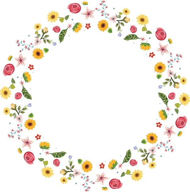 ELEMENTO DE DISEÑO DE MARCO FLORAL DECORATIVO