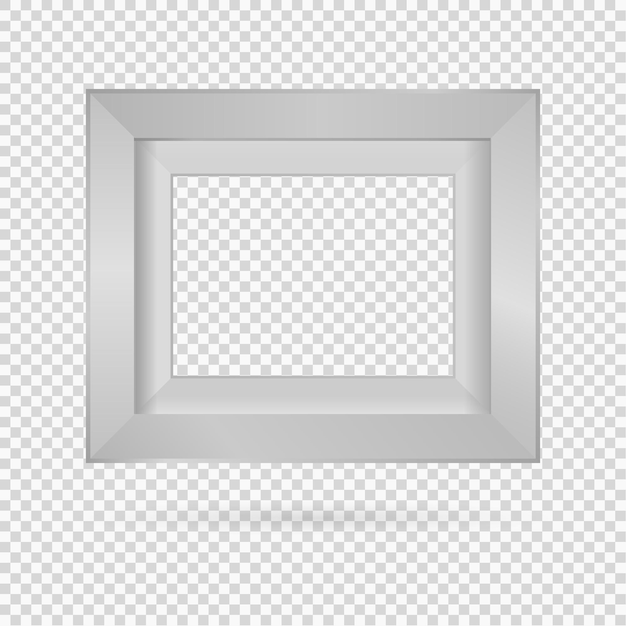 Elemento de diseño de marco de imagen rectangular de presentación con sombra sobre fondo transparente Pared de banner de tablero 3D en blanco limpio aislado Ilustración vectorial EPS 10 para texto de imagen de foto