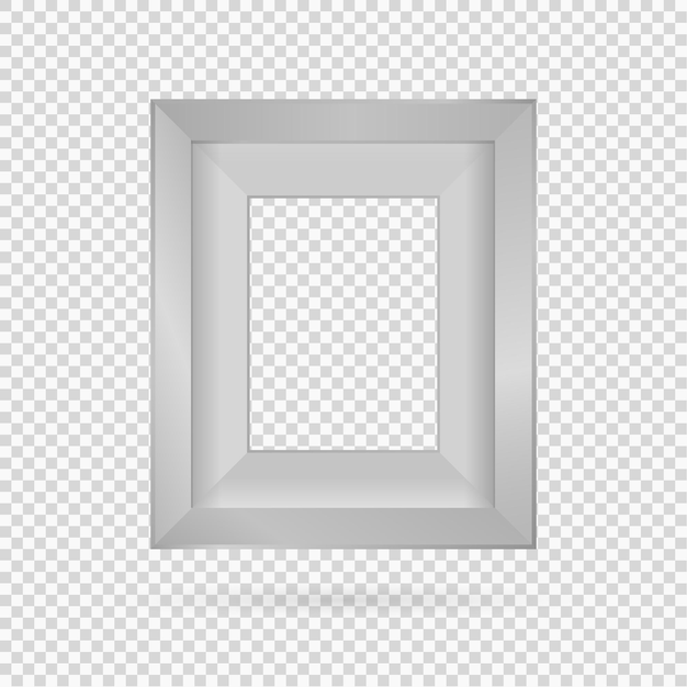 Elemento de diseño de marco de imagen rectangular de presentación con sombra sobre fondo transparente Pared de banner de tablero 3D en blanco limpio aislado Ilustración vectorial EPS 10 para texto de imagen de foto