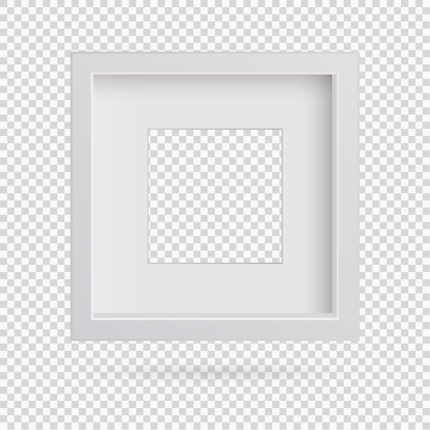 Elemento de diseño de marco de imagen rectangular de presentación con sombra sobre fondo transparente Pared de banner de tablero 3D en blanco limpio aislado Ilustración vectorial EPS 10 para texto de imagen de foto