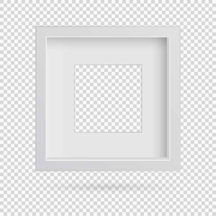 Vector elemento de diseño de marco de imagen rectangular de presentación con sombra sobre fondo transparente pared de banner de tablero 3d en blanco limpio aislado ilustración vectorial eps 10 para texto de imagen de foto