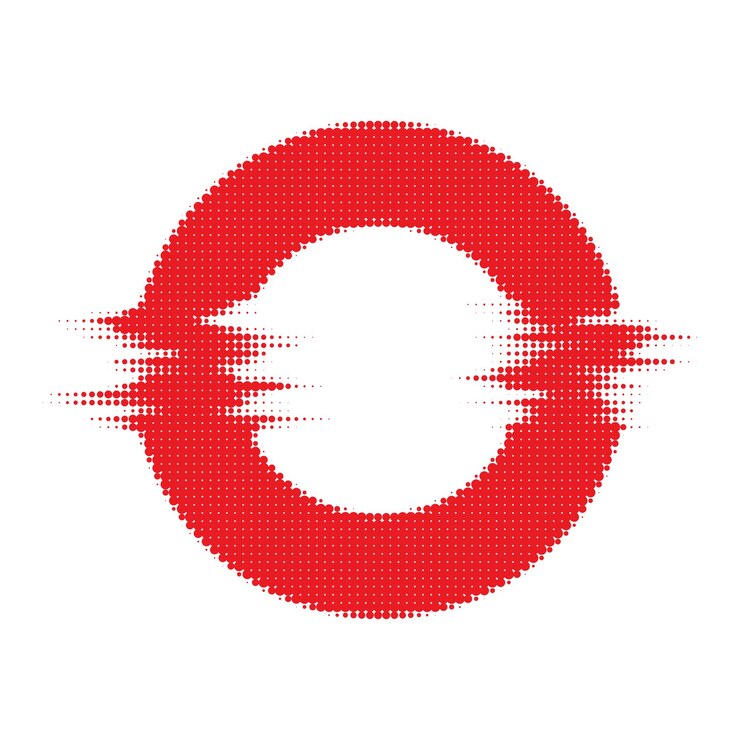 Vector elemento de diseño de medio tono del círculo rojo