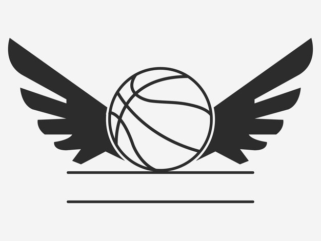 Elemento de diseño de monograma Monograma de baloncesto Logotipo de baloncestro Vector Emblema deportivo con baloncesto