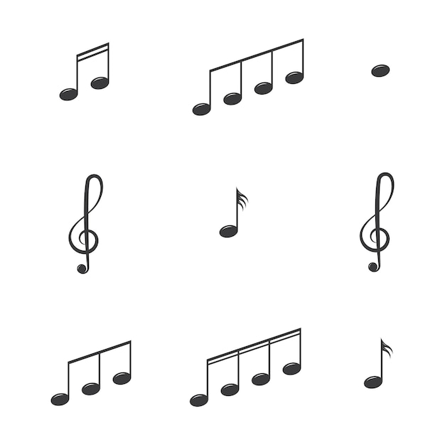 Elemento de diseño musical notas musicales símbolos ilustración vectorial vector