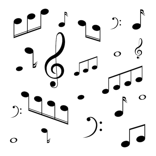 Elemento de diseño musicalnotas musicalessímbolosilustración vectorial