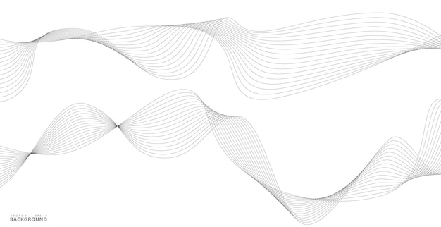 Elemento de diseño de ondas de línea de flujo dinámico Tecnología futurista y patrón de ondas sonoras