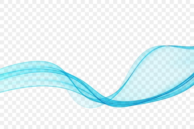 Elemento de diseño de ondas transparentes abstractas azules