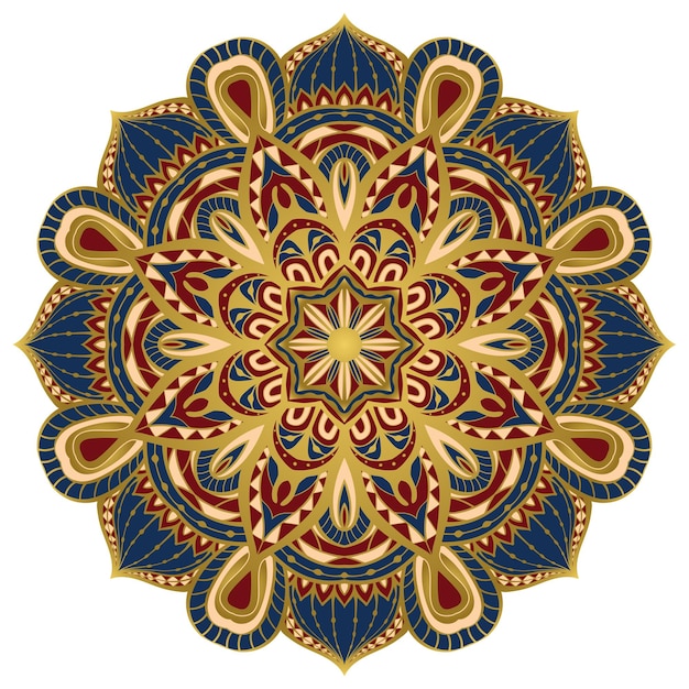 Elemento de diseño oriental de mandala indio vectorial