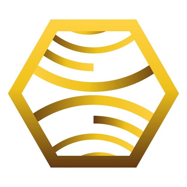 elemento de diseño de ornamento hexagonal de oro abstracto