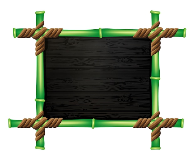 Elemento de diseño de patrones de onda de textura de madera de marco de bambú verde vinculado