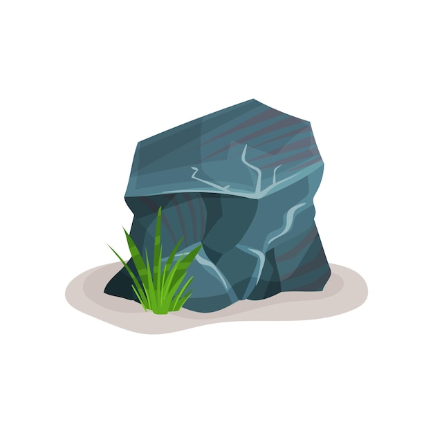 Elemento de diseño de piedra de roca gris del vector de paisaje natural Ilustración sobre un fondo blanco