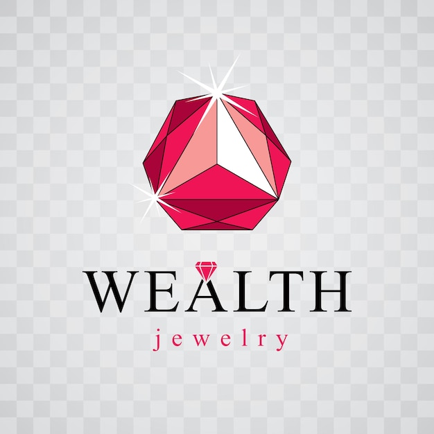 Vector elemento de diseño de piedras preciosas brillantes vectoriales. emblema de signo de diamante de lujo, logotipo. brillante ilustración de joyería.