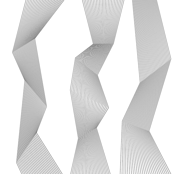 Elemento de diseño Piligonal muchas líneas paralelas forma ondulada06
