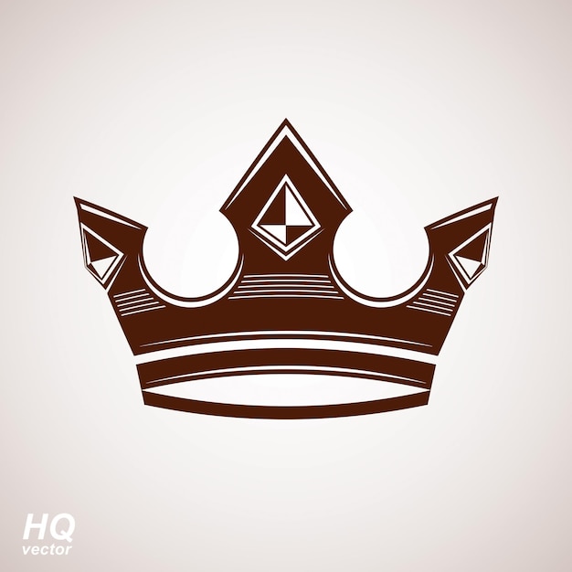Elemento de diseño real, icono real. Corona majestuosa vectorial, ilustración de corona estilizada de lujo. Regalías del rey y la reina: símbolo imperial eps8.
