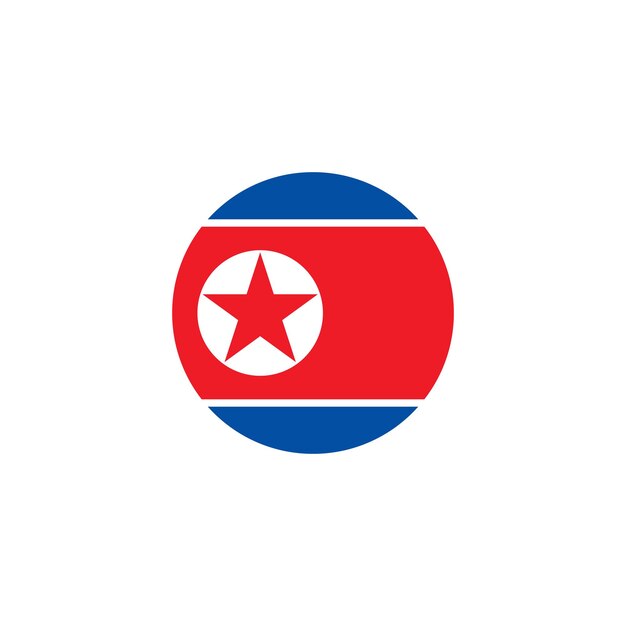 Elemento de diseño redondo del emblema de la bandera de Corea del Norte