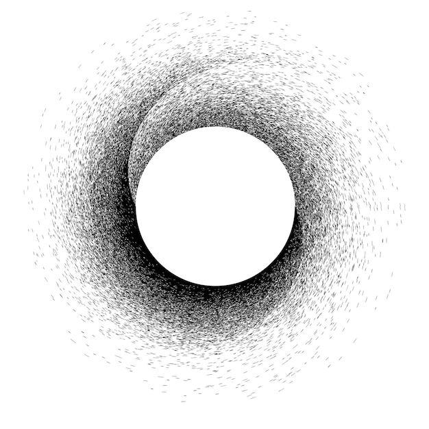 Elemento de diseño de ruido. Forma circular. Ilustración vectorial en espiral. Logotipo redondo texturizado.