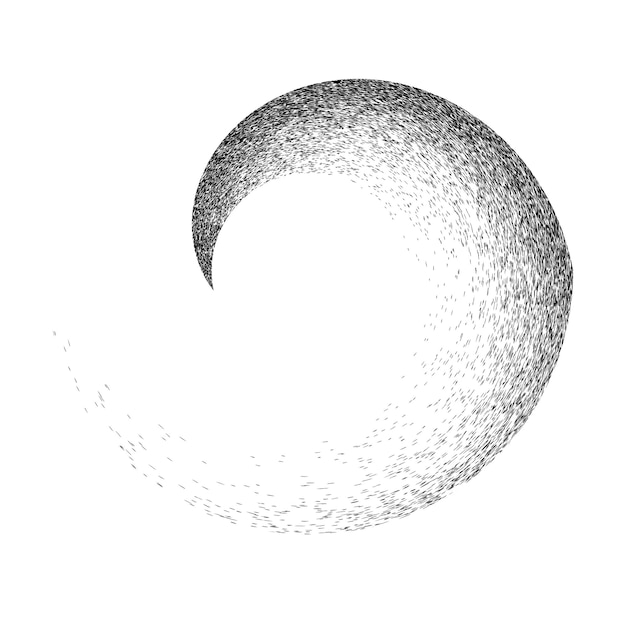 Elemento de diseño de ruido. Forma circular. Ilustración vectorial en espiral. Logotipo redondo texturizado.