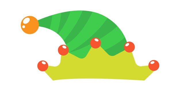 Elemento de diseño de sombrero de elfo icono plano Elemento divertido