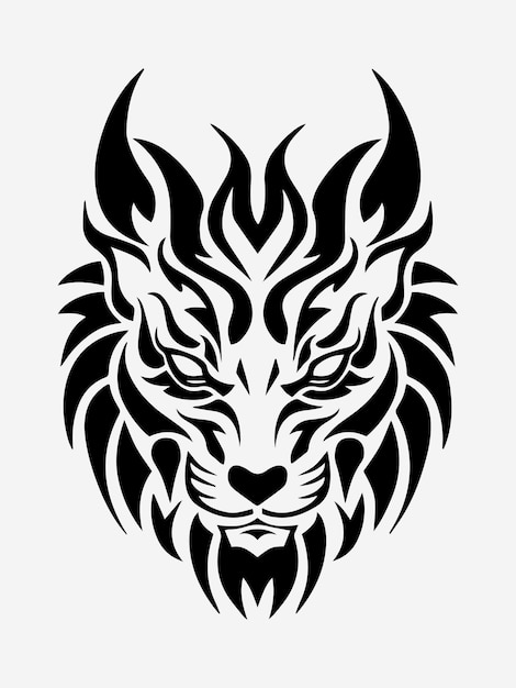 elemento de diseño de tatuaje tribal animal
