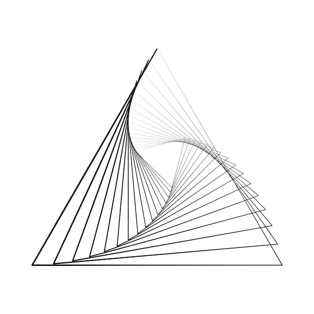 Elemento de diseño triángulo forma de línea curva abstracto diseño de color negro geométrico