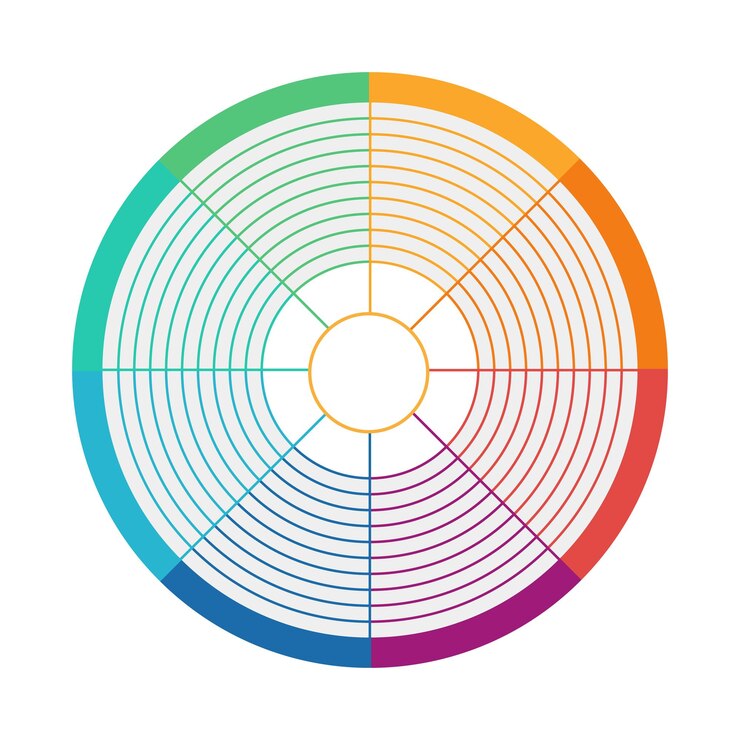 Vector elemento de diseño de vector de espectro multicolor circular