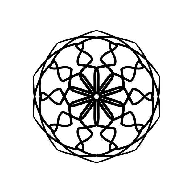 Elemento de diseño vectorial dibujado a mano ornamental decorativo Mandala floral Elemento de página de libro para colorear